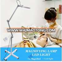 Four Foots Floor Stand Facial Examination LED Light Magnifier Lamp/Cool Light Magnifier LED