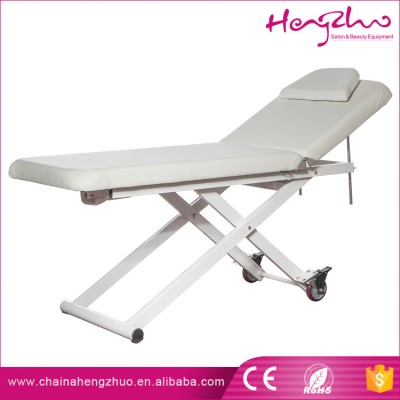 Modern portable white leather motorized massage table rolling thai ceragem massage bed